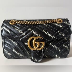 Gucci x Balenciaga The Hacker Project Small Marmont Bag in Black